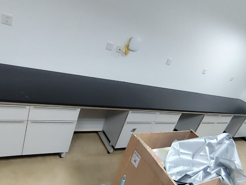 steel and wood laboratory table